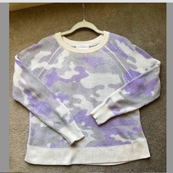WHITE + WARREN Camo Print Cashmere Thermal Sweatshirt NWOT/sz S - Picture 7 of 14